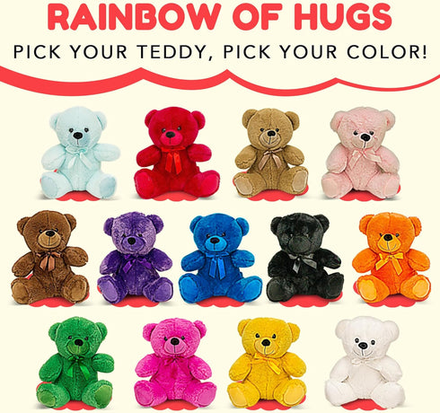 Grandma Smiley's Plush Best Friends Red Teddy Bear Stuffed Animal, 9-inch Hypoallergenic for Christmas, Baby Shower