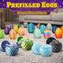 TAHAVICE 24 Pack 3D Set Printed Dragons Eggs with Dragon Inside, Articulated Desk Decor Display with Mini Animal