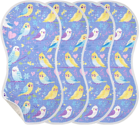 tplaotee 22x11in Lavender Playful Parrot Soft Color Cotton Newborns Burp Cloths Soft Touch Baby wash Cloth for Newborns
