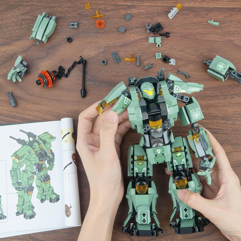 Set,Destroy 542 14+ HIGH GODO Transforming Mech Robot Building Blocks Warrior City Action Mech Model Building Kit