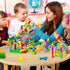 burgkidz STEM Learning Pipe Tube Toy, 188 Pcs Educational Building Blocks with Wheels Baseplate