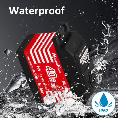 IP67 40KG 25T 1/12 1/10 1/8 Hobby Fans RC Digital Servo, Waterproof Metal Gear Servo High Torque Servo with Servo Horn