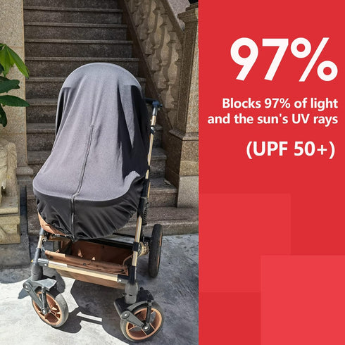 Sun Shade for Strollers, UV Sun and Sleep Shade, Universal Fit for Baby Strollers, Blackout Cover, Breathable, Stops