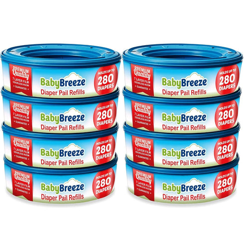 BabyBreeze Diaper Pail Refill Bags Compatible with Playtex Diaper Genie Pails Odor