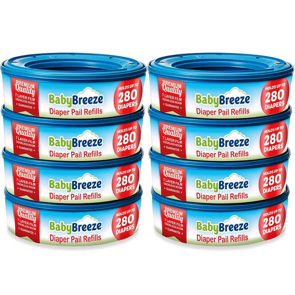 BabyBreeze Diaper Pail Refill Bags Compatible with Playtex Diaper Genie Pails Odor