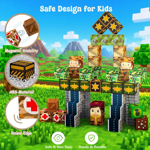 Dazhshun 100PCS 3-5 4-6 5-7 6-8 (0.8-inch Magnetic Blocks,Magnetic Building Blocks,Magnet Cubes for Kids Toys,Sensory