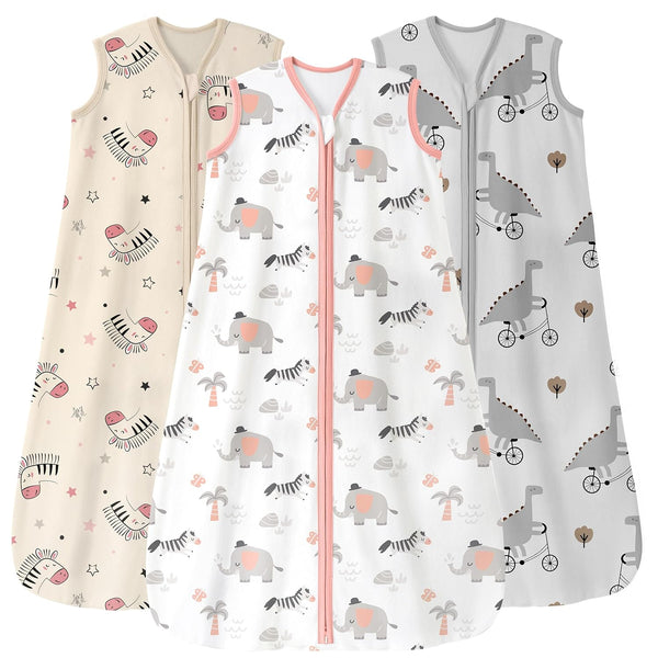 Unnivoll Baby Sleep Sack 12-18 Months 3 Pack 100% Cotton Lightweight 0.5