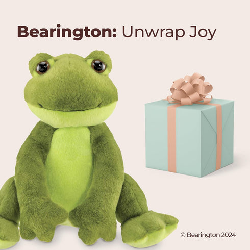 8.5" Bearington Ribbity Plush Frog Stuffed Animal - Realistic Soft Green Tree Body Frog Plushie with Beanbag Weight