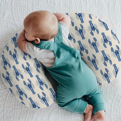 Summer Blue Lobster Baby Nursing Pillow Covers for Boy Girl Nautical Marine Animal Nursery Slipcovers for Breastfeeding