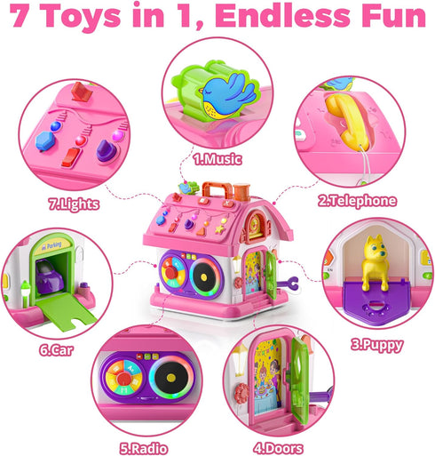1 1-2 12-18 1 Talkfun Montessori Toy for Year Old Girl Gifts, Musical Bilingual Educational Toddler Toy Age Yr Month