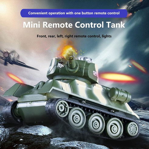 Ouhgnoh 1/72 Mini WWII Gray German Tiger RC Tank Toy Scale Model Electronic Radio Remote Control Vehicle Tank