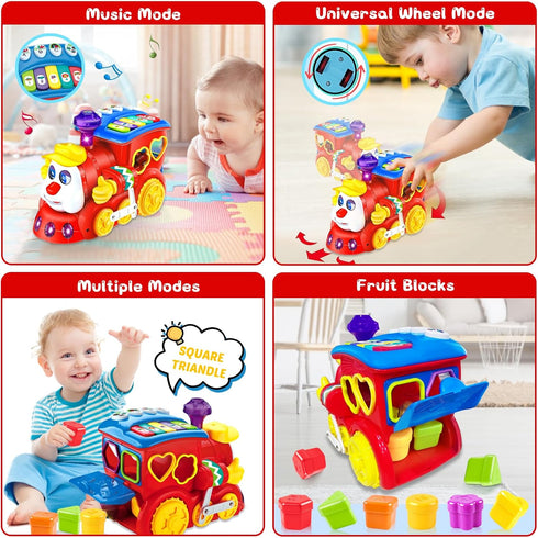 HSNEOI 1 6-12 12-18 1 2 3 Baby Toys for Year Old Boy Girl Gift Musical Train Baby Toys Months,Early Educational
