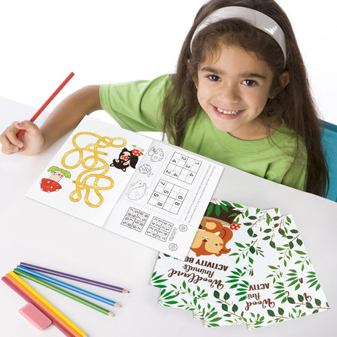 24Pcs Dvbonike Woodland Animals Activity Books for Kids Forest Creatures Mini Fun Games Coloring Book in Bulk Wild