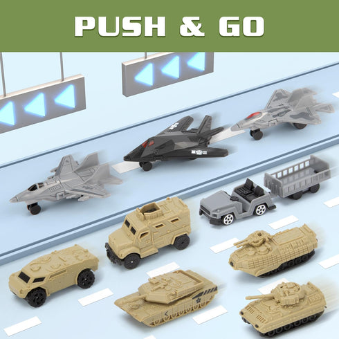 Set 10 XDUOYJOY Military Helicopter Toys, Army Toys with Vehicles, Tanks, Fighter Jet, Airplane, Aircraft, Army Men