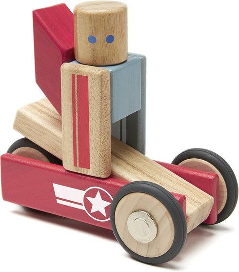 Tegu Daredevil Magnetic Wooden Block Set - 12 Pieces for Ages 1-99
