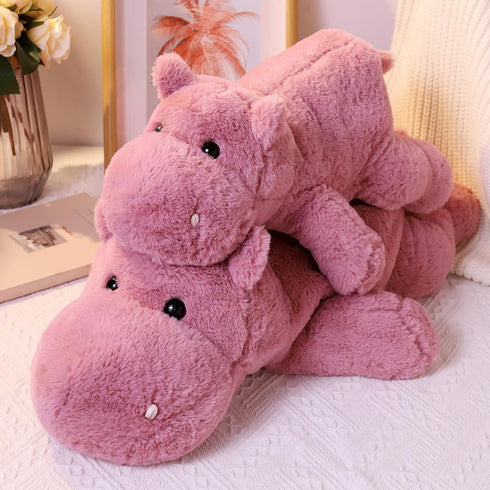 17.7" 2.2lbs, Weighted Stuffed Animals Soft Pink Hippo Stuffed Animal, Small Cuddly Weighted Hippo Plush for Comfort