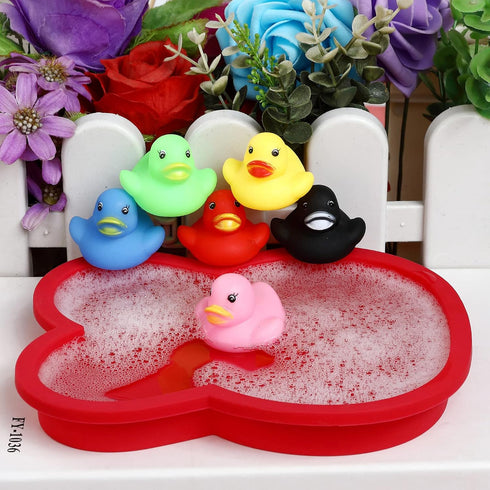 GADIEDIE 50 Pack Gift(1.6"x 1.5" 1.2". 6 Multicolor Mini Rubber Ducky Float Ducks Baby Bath Toy, Great for Jeep