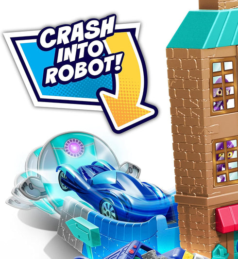 PJ Masks Die Cast Playset for 1:43 Scale Vehicles, Includes Track Set and Cat-Car