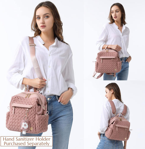 Backpack Backpack, Small Purse,Mini Diaper Bag Personal Item Travel Bag for Vacation with Multiple Straps(Dusty Rose)