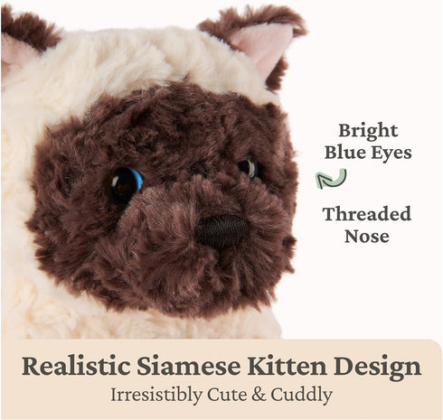 0 9 GUND Bootsie Siamese Kitten Plush Toy, Premium Cat Stuffed Animal for Ages and Up, Cream/Brown