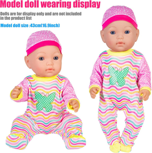 6 Sets Baby Doll Clothes, Fancy Outfit Dress Doll Accessories for 14-16 Inch Baby Dolls, Pjs for 43cm New Born Dolls