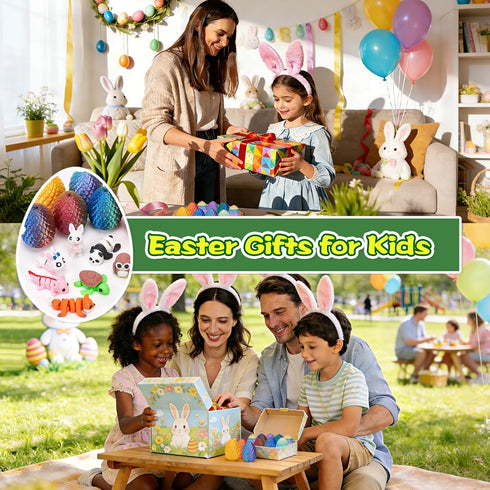 YILCER Mini Dragon Eggs & Animals Prefilled Easter Eggs Easter Basket Essentials&Stuffers Surprise Toy Eggs with Mini