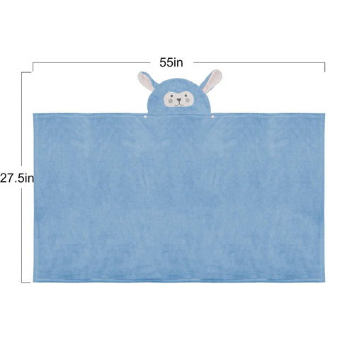 ROMASA Baby Bath Towel, Ultra Soft Hooded Towel for Toddlers, Highly Absorbent Shower Gifts for Boys Girls (Blue)