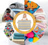 visesunny Grey and Yellow Plaid Chevron Collapsible Basket Storage Bin with Durable Cotton Handles, Home Organizer for