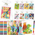 Kalysky 24 Pack Mini Coloring Books with Stackable Rainbow Crayons for Kids