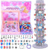 AIPRIDY Unicorn Mermaid Charm Bracelet Making Kit, 72 Pieces Jewelry Crafts Gifts for Girls 5-12 Years Old