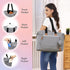 Dikaslon Large Diaper Bag Tote for Mom and Dad, Multifunction Baby Tote Bag with Pacifier Case and Changing Pad, Grey