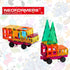 2 Piece Magnetic Tiles Car Set Truck Kit Toy with Stronger Magnets, Educational Magnet Building Tile Magnetic Blocks with Re-Enforced for Girls Boys (Blue Purple)