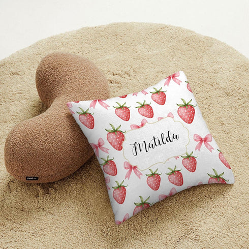 Workvalor Set 3 Set Personalized Strawberry Baby Crib Bedding Custom Name Piece Nursery for Baby Girls, Soft Blanket