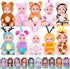 Vueos 10PCS 4inch Mini Reborn Baby Dolls Set with 10 Outfits - Realistic