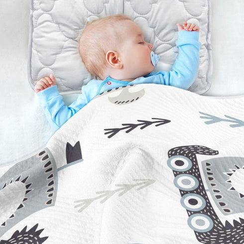Qilmy Viking Ships Baby Blanket for Boys Girls, Soft Cotton Cozy Warm Nursery Receiving Swaddle Blanket, 30 x 40 Inch