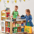 3 4 5 6 Lonico Wooden Play Food Toys for Kids, Market Grocery Store Toys with Snack & Shopping Bag & Apron