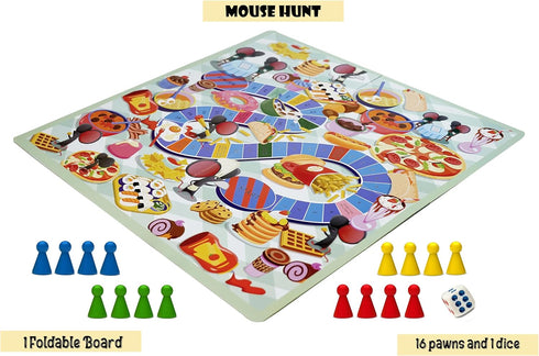 TGC 2-in-1 Board Games for Kids, Ages 5+, 20x20 Inch Folding Board for 2-4 Players, Fun Family Game Nights & Travel