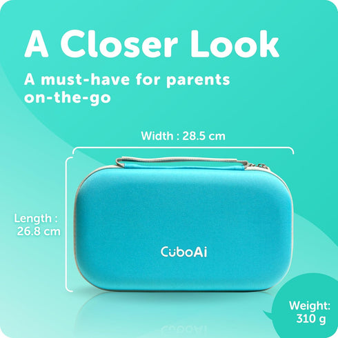 CuboAi Travel Case, Protective Hard Shell Carrying Case for Smart Baby Monitor, Mobile Stand and Accessories, Tranquil