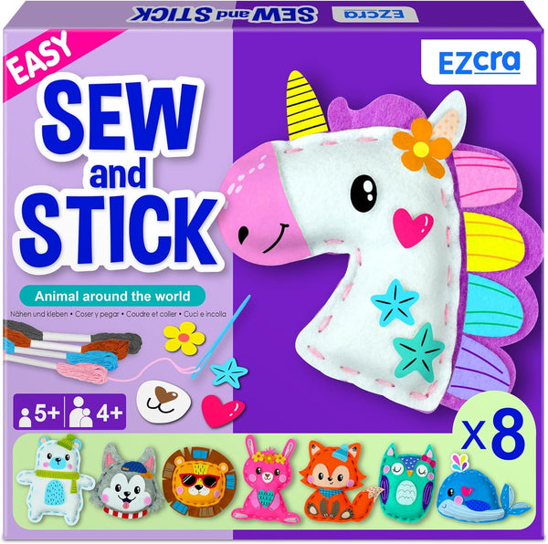 EZCRA Unicorn Sewing Kit for Kids - 8-in-1 Kids Sewing Kit -