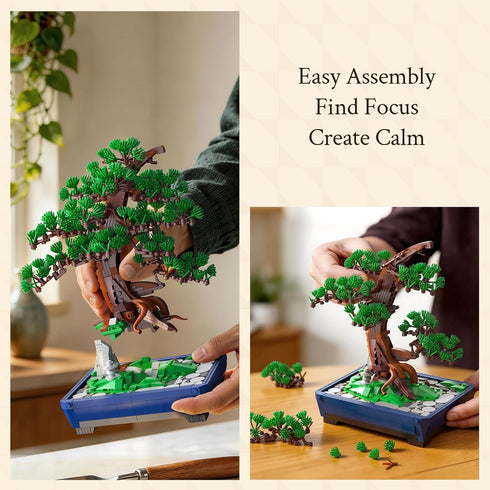 Set, 950 18+ Wise Block Bonsai Tree Building pcs Pine Building Blocks, Artificial Bonsai Tree Plants for Home Decor
