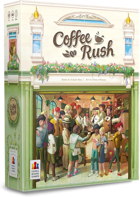 Coffee Rush Board Game - Fun Strategy Game for Kids & Adults, 2-4 Players, Ages 8+, 30 Minute Playtime