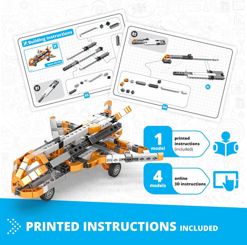 9+, Playset, Engino- Inventor STEM Toys, Space Shuttle Kit, Construction Toys for Kids STEM Building Kit, Educational