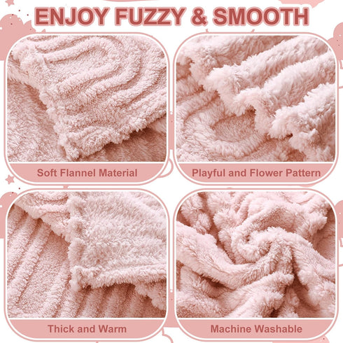 Wiwiqing 4 3D 32" 24", Pcs Soft Boho Baby Blanket Unisex Newborn Toddler Receiving Blanket for Crib Stroller Use