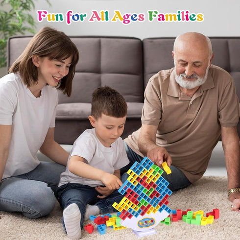 64Pcs 2 LIMYIOM Tetra Tower Game, Family Board for Players Family Games, Christmas Stocking Stuffers for Teen Boys