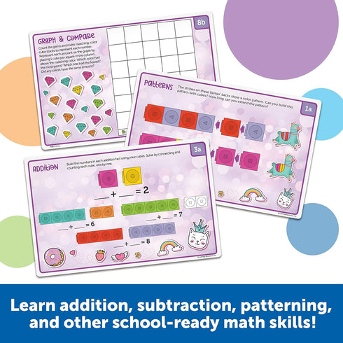 MathLink Cubes Kindergarten Math Activity Set, 115 Pieces, PreK Manipulatives for Age 5+