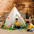 Dinosaurs Teepee Tent for Kids, Play Tent with Roar Button, Lights, and Mat for Indoor Outdoor Games