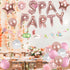 Spa Birthday Party Supplies Girls - Rose Gold Balloon Banner Garland, Star Foil Balloons for Pajamas Birthday