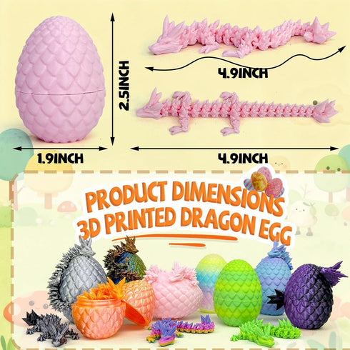 Navoxa 32pcs 3D 3D (32pcs) Printed Dragon Eggs, Dragon Eggs with Dragon Inside,Prefilled Easter Dragon Egg
