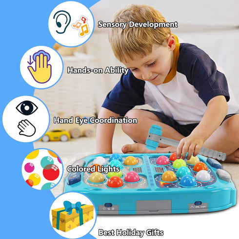 Whack Mole Game for Toddlers - Large Whacking Toy with Sound and Light, Interactive Pounding Toy
