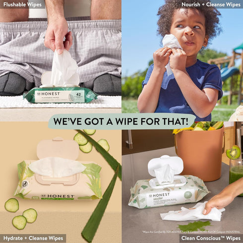 The Honest Company Plant-Based Snot Removing Wipes, Soothing Nose + Face Wipes with Aloe, 30 Count